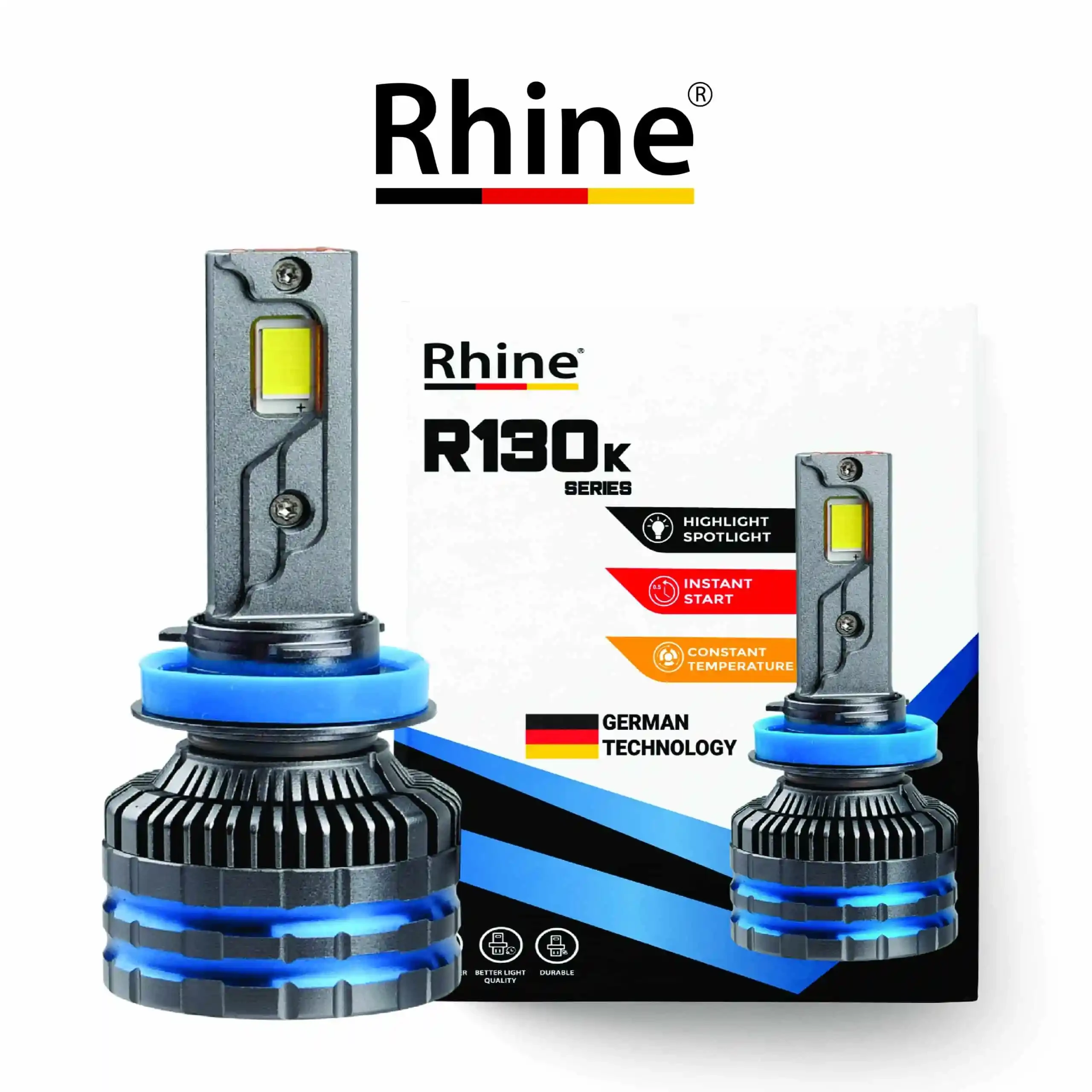 طقم مصابيح أمامية ليد RHINE R130K H1