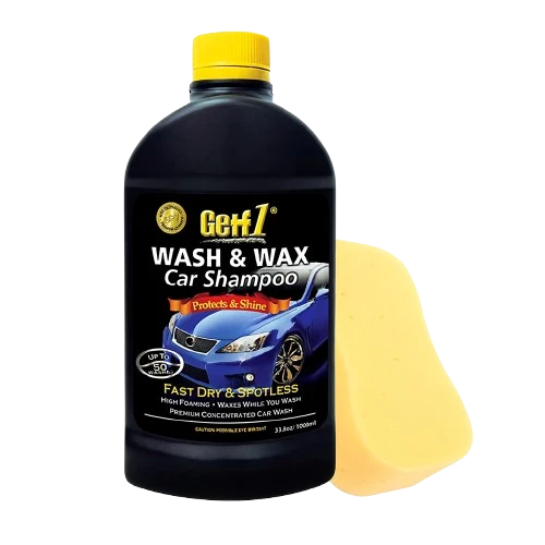 Getf1 Wash & Wax Car Shampoo with Sponge 1L