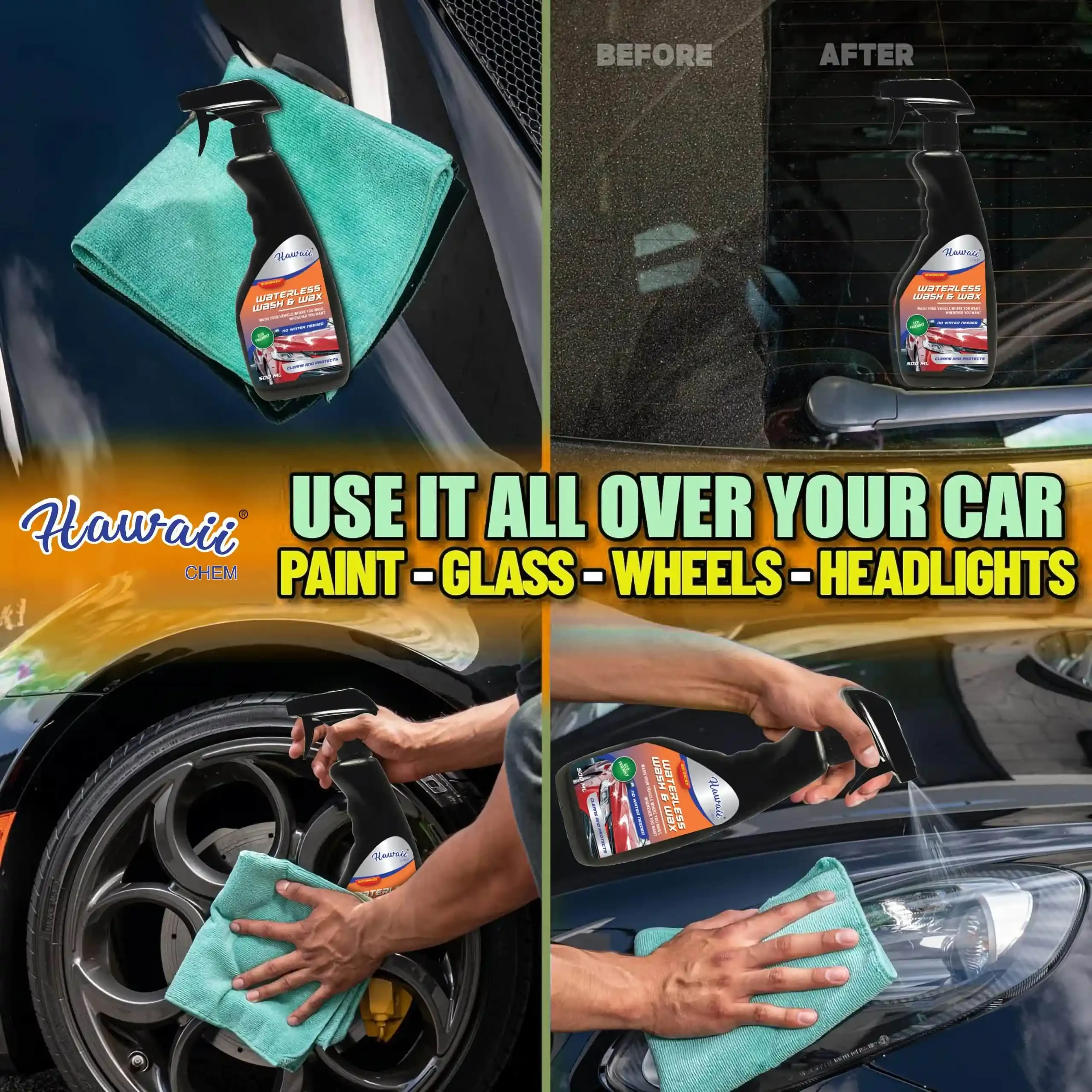 بخاخ غسيل وتلميع بدون ماء هاواي - Image 3