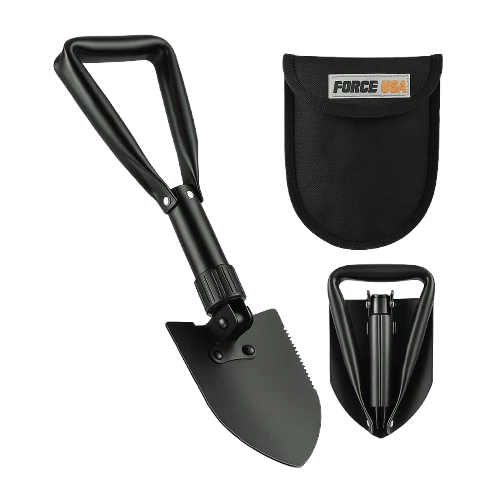 FORCE USA FOLDABLE SHOVEL 58CM – Military-Grade Carbon Steel Camping Tool