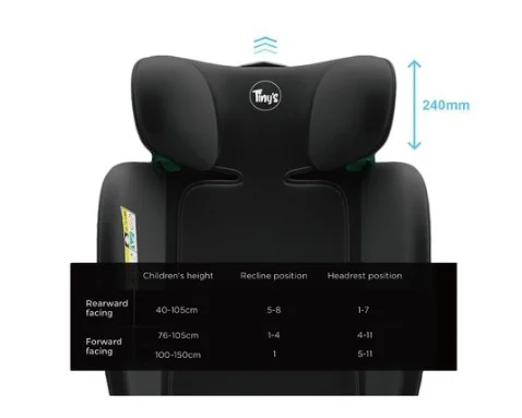 مقعد سيارة (أطفال) Tiny's برو اديشن – رمادي - Image 2