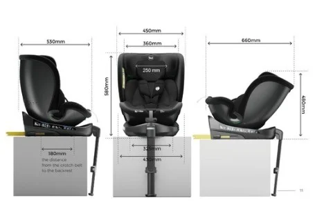 مقعد سيارة (أطفال) Tiny's برو اديشن – رمادي - Image 3